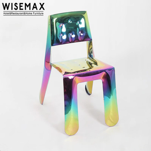 WISEMAX FURNITURE Chaise de salle à manger de style moderne et créatif pour salon, avec dossier en forme de ballon en acier inoxydable, pour restaurant et hôtel - Product Image 5