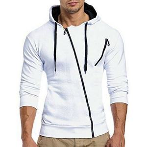 Zipper gray and black men hoodie pull over women's hoodies sweatshirt for women - Product Image 5