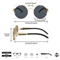 Nouvelles lunettes de soleil rétro avec décoration tête de léopard, design de haute qualité, logo personnalisé, UV400, lunettes de soleil en métal pour hommes et femmes