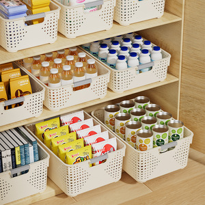 Plastic Storage <b>Bin</b> <b>Rectangle</b> Solid Color Kitchen Cabinet Basket Toy Organizer Household Desktop Storage Box Large Size - Product Image 3