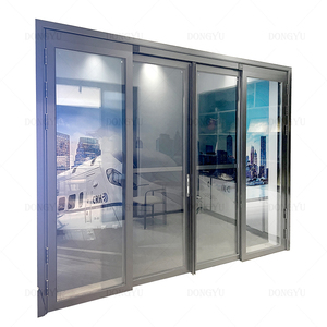 DONGYU a quattro pannelli in alluminio PD/PT porta a battente pieghevole a <span class=keywords><strong>doppia</strong></span> <span class=keywords><strong>anta</strong></span> moderna porta d'ingresso anteriore esterna esterna porta scorrevole - Product Image 2
