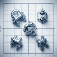 Pince à câble et attache-câble en fer galvanisé de type américain G450, construction forgée, taille 1/8"-2-1/2"