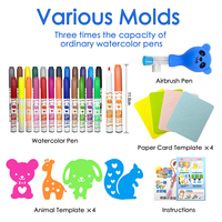 Marqueurs aquarelle multicolores personnalisés avec logo fournisseur, pointe feutre, encre couleur arc-en-ciel, stylos marqueurs aérographe, ensembles de stylos pour cadeaux