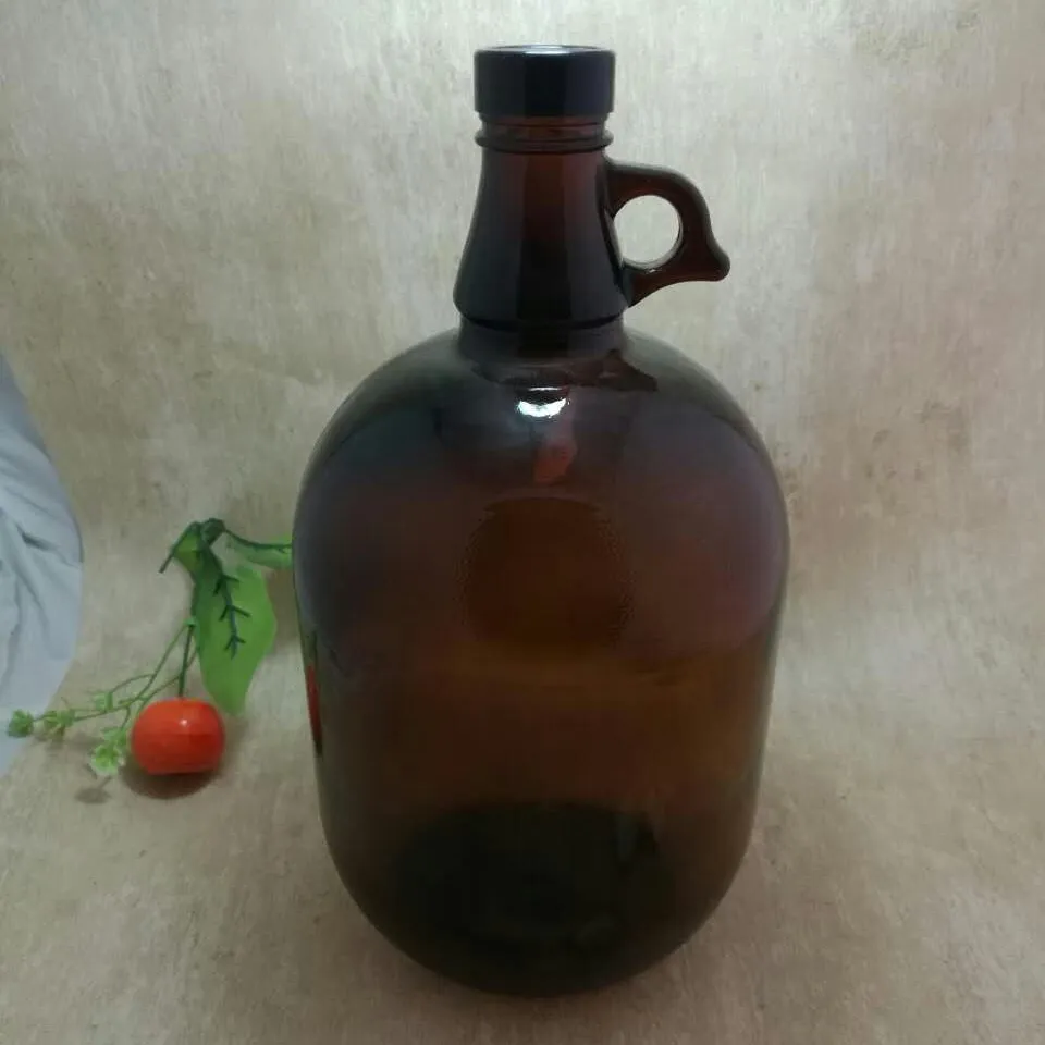 Groothandel 1L 2L Grote California Amber Glas Wijn Flessen Bier Growler Glazen Flessen Sangria Wijn Glazen Flessen