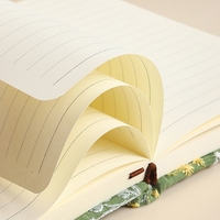 Bloc-notes A5 à spirale - Couverture en tissu avec finition brodée - Design avec petite poche - Édition cadeau