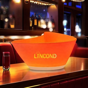 Cubo de hielo de cerveza y <span class=keywords><strong>vino</strong></span> acrílico iluminado con LED de primera calidad con impresión de logotipo personalizado para ocasiones de fiesta - Product Image 3