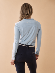 Camisa de equitación para mujer con protección solar UPF 50+, manga larga y media cremallera, ropa para entrenamiento de caballos - Product Image 3