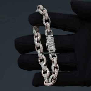 Luxury Moissanite Iced Cuban Link Bracelet 925 Sterling Silver Plated Hip Hop Style Trendy Chain Jewelry Gift for <b>Men</b> - Product Image 4
