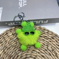 Porte-clés en peluche de dessin animé, boule douce et moelleuse en laine tissée, accessoires de charme pour sac à dos, sac à main et voiture pour femmes