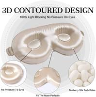 Masque de sommeil 3D de luxe 100 % soie de mûrier, bloquant la lumière à 100 %, sans pression, avec logo personnalisé, masque oculaire occultant pour dormir