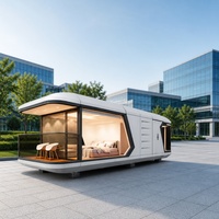 Maisons conteneurs préfabriquées de luxe les plus vendues, maisons capsules spatiales extensibles 20ft 40ft, 2 chambres, atelier écologique, supermarché