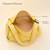 Sac bandoulière et épaule portable DICHOS style Ins, en nylon, fermeture éclair, forme boulette, couleur unie, pour usage quotidien et voyage