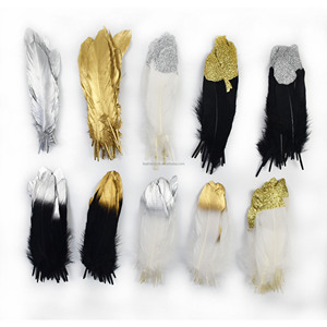 Plumas de Ganso Nagorie Doradas y Plateadas de Alta Calidad, 15-20CM, para Decoración de Sombreros y Pendientes, <span class=keywords><strong>Precio</strong></span> de Fábrica - Product Image 1