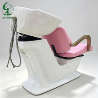 Chaise de massage du cuir chevelu rose Jincheng design original lit de shampoing avec vapeur salon de coiffure spa chaise de blanchisserie