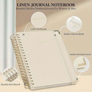Libreta de Direcciones Espiral con Tapa Dura de Cuero Repujado, A3, Duradera, Elegante, Clásica, con Esquinas Doradas y Páginas Rayadas - Product Image 3
