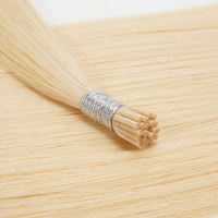 Bellecode Cheveux chinois double trame, pointes en kératine I Tip, 100% cheveux humains vierges Remy, fusion, couleur blond doré clair pour salon