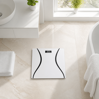 Pèse-personne intelligent numérique LCD avec fonction IMC, capacité de 180 kg, alimenté par piles, en verre trempé, pour usage domestique, pèse-personne de salle de bain