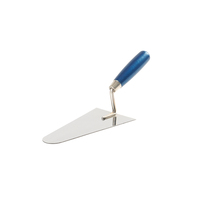 Llana de Acero Inoxidable de Primera Calidad con Mango de Madera de Haya con Recubrimiento FSC Azul, Llana para Albañilería con Hoja Tratada Térmicamente