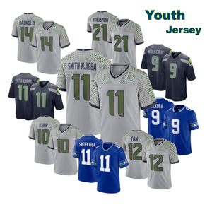 Seattle Jeugdeditie # 11 Jaxon Smith-Njigba, # 14 Sam Darnold, # 10 Kupp geborduurd American football shirt met logo - Product Image 1