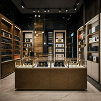 Présentoir de parfum haut de gamme M & S Armoire en verre trempé Design d'intérieur Vitrine murale en bois noir Présentoir de parfum pour magasin