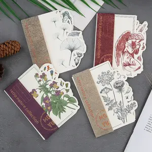 Beautiful sticky notes retro story series plant hand tent notes decorative material paper 4 options manufacture