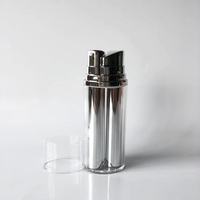 Botella Dosificadora Airless de Doble Cámara 5+5ml 10+10ml 15+15ml Material AS Plateado en Oro Envase Cosmético de Dos Compartimentos