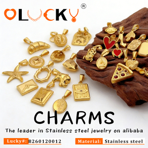 LUCKYJIU Produttore di Gioielli Personalizzati, Ciondoli Impermeabili in Acciaio Inossidabile Placcato Oro 18k per Creazione di Gioielli - Product Image 1