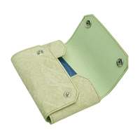 Tarjetero Pequeño de Cuero PU, Cartera Corta con Logotipo Personalizado, Monedero con Botón a Presión, Porta Tarjetas de Crédito para Uso Diario