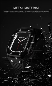Custodia per orologio in metallo intelligente 2 in 1 per <span class=keywords><strong>Apple</strong></span> iwatch Series7/6/5/4 <span class=keywords><strong>SE</strong></span> 44/45MM <span class=keywords><strong>cinturini</strong></span> in Silicone <span class=keywords><strong>cinturini</strong></span> per orologi - Product Image 3
