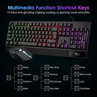 RK400 104 touches filaire mécanique sensation 3-LED rétro-éclairé clavier de jeu RVB et souris Combo