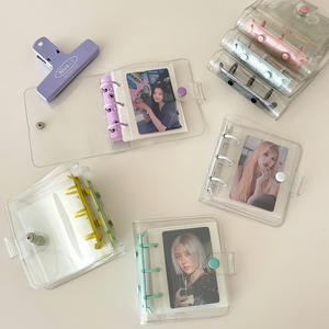 Pemegang kartu PVC transparan ukuran besar daun longgar Mini 3 cincin pengikat anggaran dengan amplop uang - Product Image 1