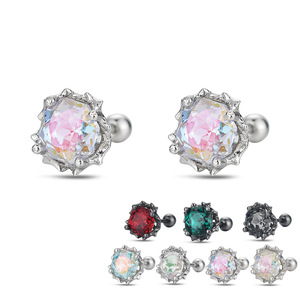Millennium Rose Cut Thorn Stud Earrings 6mm S925 Sterling Silver Claw Setting Everyday Wear - Product Image 1