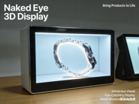 Affiche numérique tactile 3D à vision directe 4K horizontale de 65 pouces avec animations et graphiques pour la vente au détail et l'utilisation commerciale