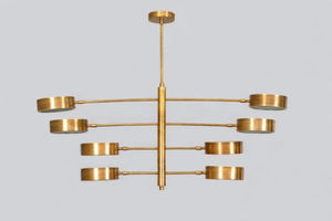 Lustre Linus Starburst à 8 lumières en laiton, fait main, style moderne du milieu du siècle, luminaire vintage Stilnovo - Product Image 5