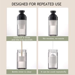 Botellas Cosméticas de Plástico Personalizadas al por Mayor para 15ml 30ml 50ml 80ml 100ml 120ml, Botellas Airless con Bomba para Loción, Impresión Serigráfica - Product Image 5
