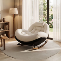 Fauteuil à bascule pour adulte, idéal pour balcon/salon, nouveau style 2026, minimaliste, moderne, multifonctionnel, en tissu inclinable, pour la détente à la maison