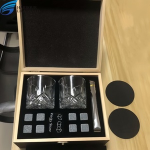 威士忌石花岗岩冷却石威士忌玻璃套装木盒套装不锈钢威士忌石礼品套装 - Product Image 4