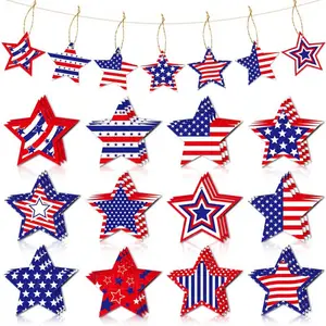 美国独立日派对装饰吊牌装饰美旗星牌独立日拉旗氛围装饰