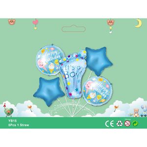 It's A Boy - Ramo de globos de aluminio mate de 5 piezas, suministros para fiestas de baby shower 4D para niños YB15 - Product Image 3