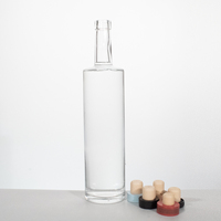 Grand contenant vide pour alcool, 1 l, 1000ml, pour alcool, pour boissons alcoolisées, Super plat, bouteille en verre, personnalisable
