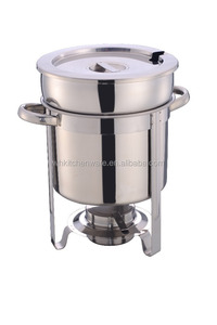 Cúpula de servicio de acero inoxidable, juego de cúpula malaya, pieza central con insertos de porcelana - Product Image 5