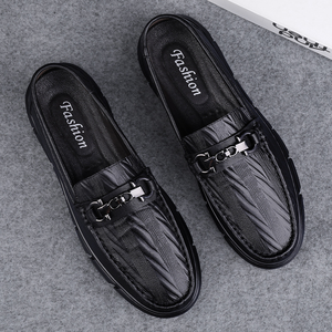 รองเท้าหนังแท้ลายพิมพ์สำหรับเดินป่า รองเท้าขับรถแบบสวมสบายไซส์ใหญ่ รองเท้าเดินป่าสไตล์อังกฤษ รองเท้าหนังผู้ชาย - Product Image 2