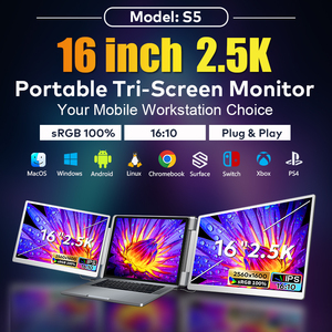 QHD 2025新型三显示器笔记本电脑扩展器<span class=keywords><strong>Hdmi</strong></span> Usb c型输入笔记本电脑便携式显示器即插即用 - Product Image 2