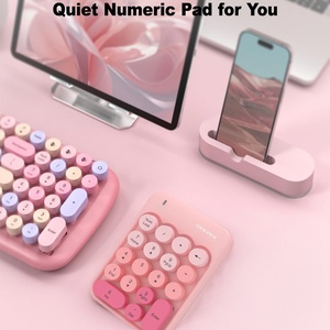 Clavier numérique rétro rond à 18 touches, mini clavier numérique portable, clavier numérique sans fil 2,4 G Plug and Play pour PC/ordinateur de bureau/ordinateur portable - Product Image 4