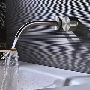 Italian Export All Copper Wall Mounted Basin Faucet Dual Handle Hot Cold Water Concealed Sink Tap - Product Image 1