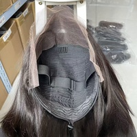 Peluca Bob de Cabello Humano 100% 16A Liso Extremo Ultra Doble Trama Alta Definición Sin Pegamento 13*4 Lace Front Negra para Mujer