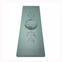 Vert Blanc Noir Violet Rose Laser Graver Phase De Lune Personnalisé Eco Caoutchouc Naturel Bleu Pu Tapis De Yoga Avec Des Lignes D'alignement