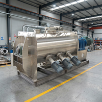 Mélangeur à ruban horizontal avec hachoir haute vitesse et système de pulvérisation liquide SUS316L Moteur AC Traitement chimique