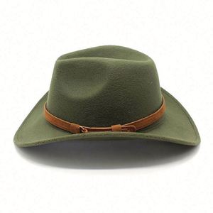 Sombrero Vaquero Clásico de Fieltro para Hombre, Estilo Americano, con Borde Enrollable, Varios Colores, Casual, Ecológico, Venta al Por Mayor - Product Image 3