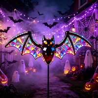 Lampe LED à piquet Iridescent Bat de haute qualité, étanche IP65, DC24V, blanc chaud, pour décoration extérieure de jardin et allée d'Halloween, en PET